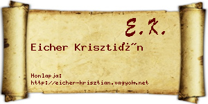 Eicher Krisztián névjegykártya